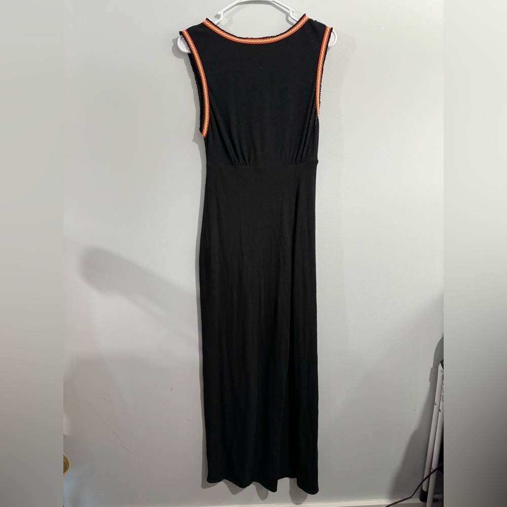 Free People Sabrina Maxi Dress Women's Black Sleeveless Open Back High Slit S - Picture 3 of 5